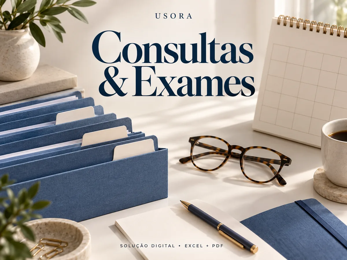 Capa ilustrativa de Consultas & Exames — solução digital para download