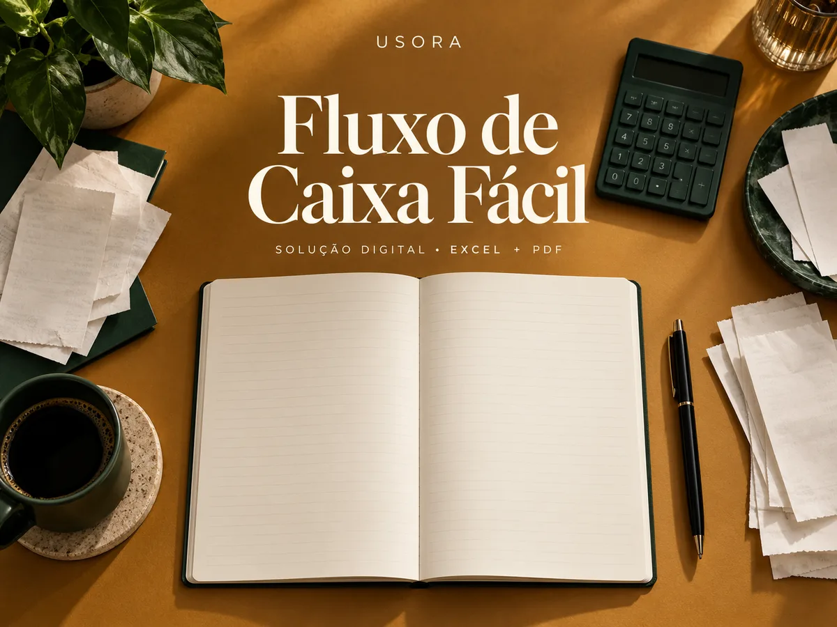 Capa ilustrativa de Fluxo de Caixa Fácil — solução digital para download