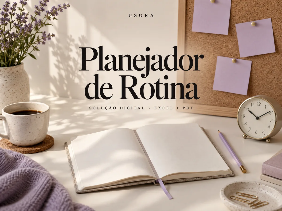 Capa ilustrativa de Planejador de Rotina — solução digital para download